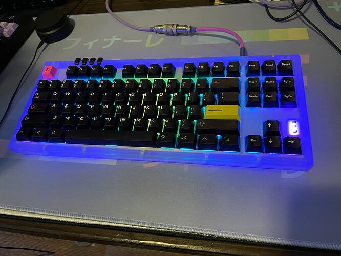 Frosted polycarbonate TKL keyboard