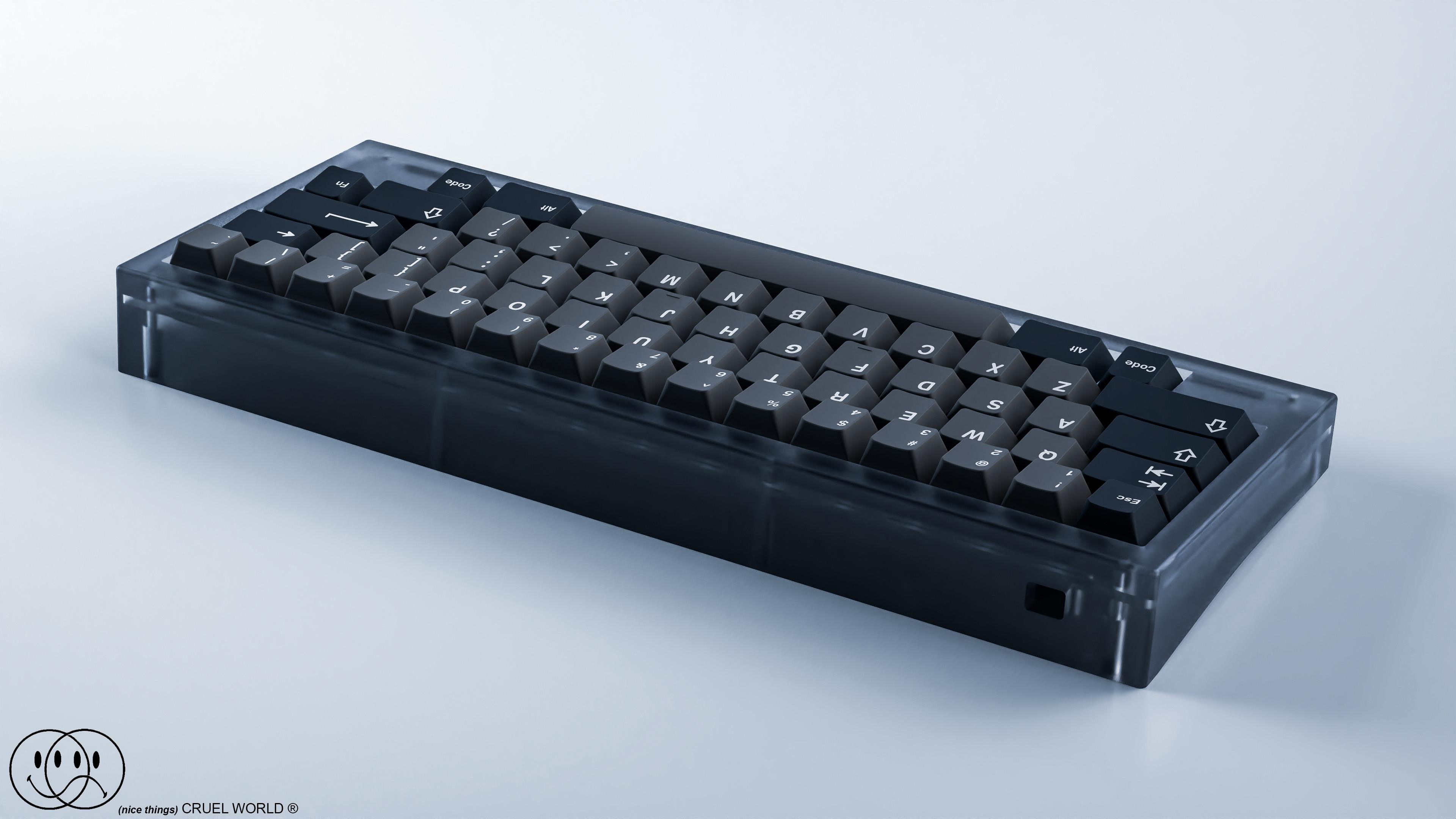 black polycarbonate keyboard